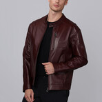 Carlos Leather Jacket // Bordeaux (S)