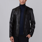 Logan Leather Jacket // Dark Brown (L)