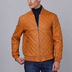 Pat Leather Jacket // Camel (3XL)
