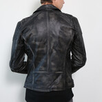 Nathan Smooth Studded Leather Jacket // Black (S)