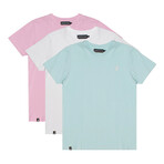Crew Neck Tee // Pack of 3 // Plume + Brilliant White + Sweet Lilac (XL)