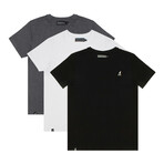 Crew Neck Tee // Pack of 3 // Black Anthracite + Brilliant White + Charcoal Mix (XL)