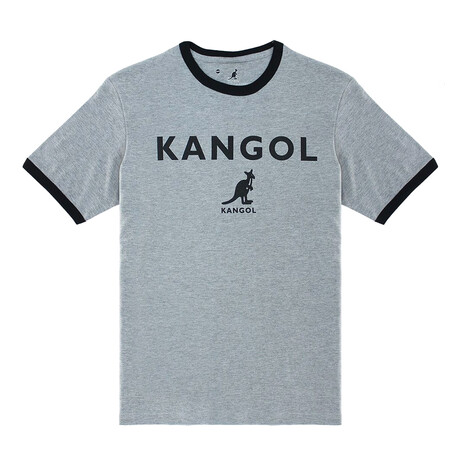 Kangol Kangaroo Logo Ringer Tee // Gray Mix- Black (S)