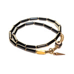 Dell Arte // Tibetan Onyx + Copper Beaded Bracelet // Black + Gold