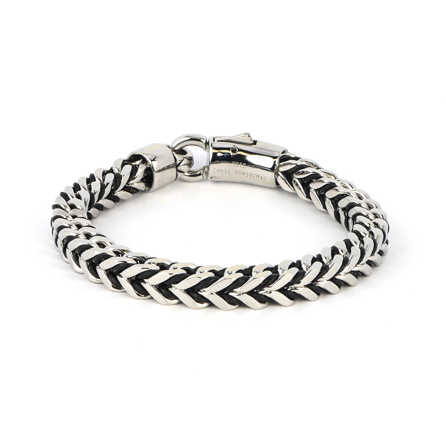 Dell Arte // Foxtail Link Bracelet // Silver + Black - Jean Claude ...