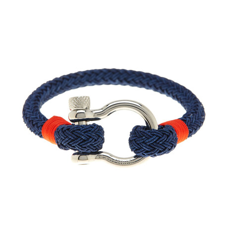 Nylon Rope Nautical Bracelet With Stainless Steel ' D ' Clamp Closure | length8-8.5 "  Width: 10.01mm