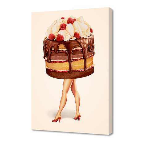 Cake Girl // Chocolate Raspberry (16"W x 24"H x 1.5"D)