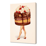 Cake Girl // Chocolate Raspberry (16"W x 24"H x 1.5"D)
