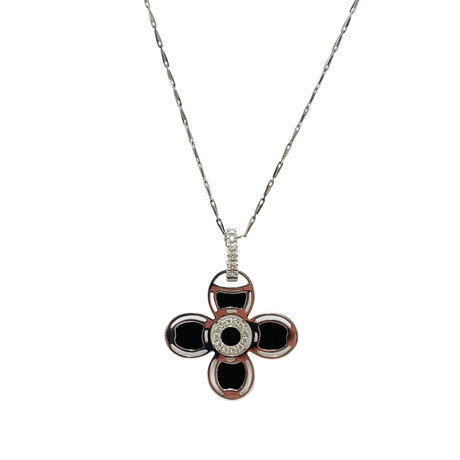 Roberto Coin 18K White Gold Onyx + Diamond Necklace // Pre-Owned