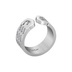 Cartier 18k White Gold Double C Logo Ring // Ring Size: 5.75 // Pre-Owned