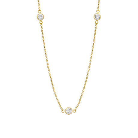 Estate 14K Yellow Gold Diamond by the Yard Necklace // Pre-Owned