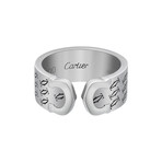 Cartier 18k White Gold Double C Logo Ring // Ring Size: 5.75 // Pre-Owned