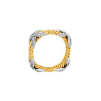 Tiffany & Co. 18K Yellow Gold + Platinum Schlumberger X Ring // Ring Size: 8 // Pre-Owned