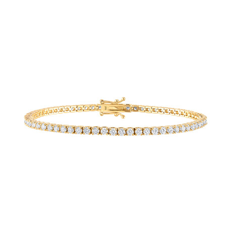 Estate 14K Yellow Gold Diamond Tennis Bracelet // Pre-Owned