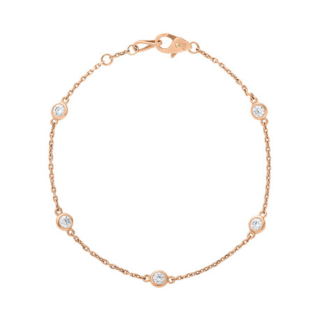 Estate 14K Rose Gold Diamonds By The Yard Bracelet // Pre-Owned