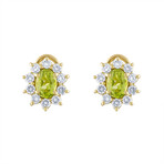 Tiffany & Co. 18K Yellow Gold Diamond + Peridot Flower Earrings // Pre-Owned