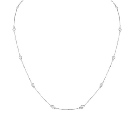 Estate 14K White Gold Diamond by the Yard Necklace // Pre-Owned