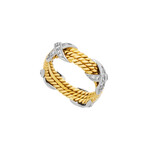 Tiffany & Co. 18K Yellow Gold + Platinum Schlumberger X Ring // Ring Size: 8 // Pre-Owned