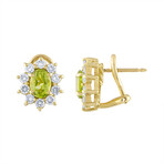 Tiffany & Co. 18K Yellow Gold Diamond + Peridot Flower Earrings // Pre-Owned