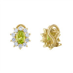 Tiffany & Co. 18K Yellow Gold Diamond + Peridot Flower Earrings // Pre-Owned