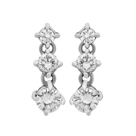 Estate Platinum Diamond Drop Earrings // Pre-Owned