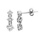 Estate Platinum Diamond Drop Earrings // Pre-Owned