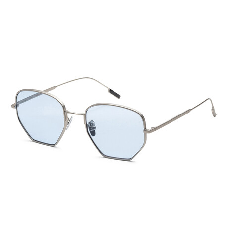 Men's IS1016-B Comet Sunglasses // Silver + Matte Blue + Light Blue