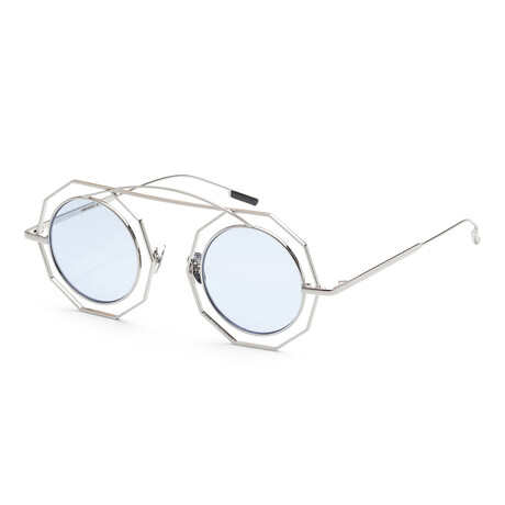 Men's IS1015-E Omega Sunglasses // Silver + Blue + Light Blue