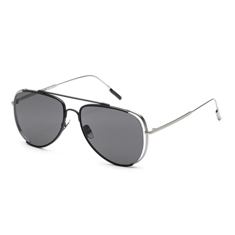 Unisex IS1005-C Cosmo Sunglasses // Silver + Black + Dark Smoke