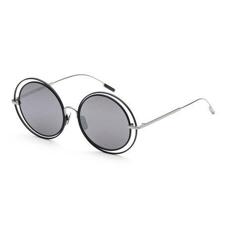 Women's IS1014-A Luna Sunglasses // Silver + Black + Smoke Mirror