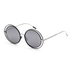 Verso // Women's IS1014-A Luna Sunglasses // Silver + Black + Smoke Mirror