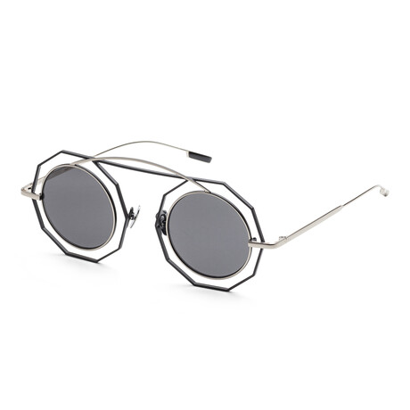 Men's IS1015-F Omega Sunglasses // Silver + Black + Dark Smoke