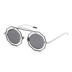 Verso // Men's IS1015-F Omega Sunglasses // Silver + Black + Dark Smoke