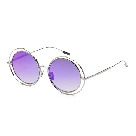 Women's IS1014-B Luna Sunglasses // Silver + Blue + Blue Mirror
