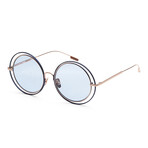 Verso // Women's IS1014-D Luna Sunglasses // Rose Gold + Blue + Light Blue