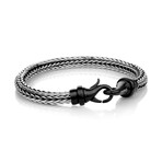 Byzantine Design Bracelet // 7mm // Black + Silver (S)