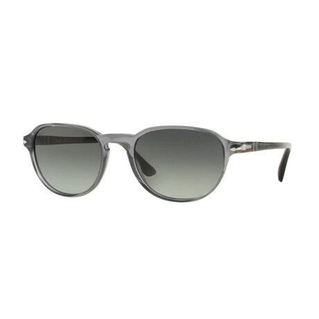 Men's Oval Polarized Sunglasses // Crystal Gray + Gradient Gray