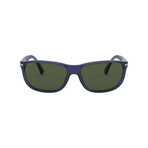Men's Wrap Acetate Sunglasses // Crystal Blue + Green