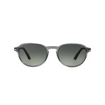 Men's Oval Polarized Sunglasses // Crystal Gray + Gradient Gray