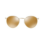 Men's Metal Round Sunglasses // Gold Havana + Light Brown Gold