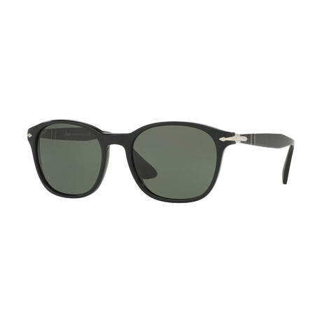 Men's Round Acetate Sunglasses // Black + Green