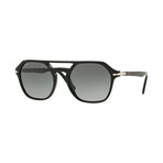 Men's Square Aviator Acetate Sunglasses // Black + Gray Gradient