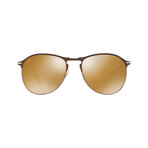 Men's Metal Classic Persol Sunglasses // Brown + Gold Mirror