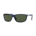 Men's Wrap Acetate Sunglasses // Crystal Blue + Green