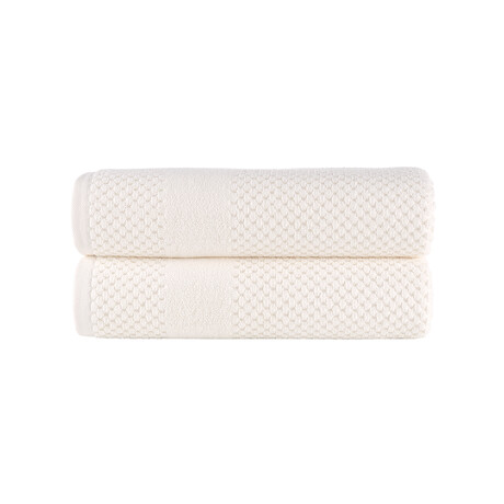 Alexis® Antimicrobial Honeycomb™ Bath Towel // Set of 2 (Almond)