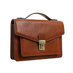 Nine Stories // Small Leather Briefcase // Brown