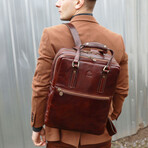 Gone with the Wind // Leather Backpack // Dark Brown