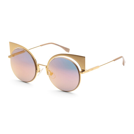 Women's FF-0177-S-53-0001 Sunglasses // Gold + Fuchsia