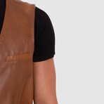 Jackson Leather Vest // Whiskey (S)