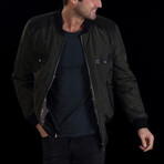 Jake Leather Jacket // Black + Khaki (S)